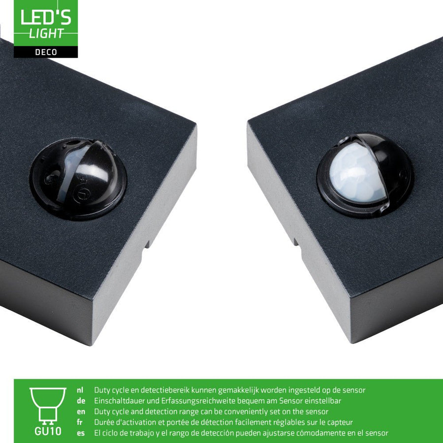 NØRD Down Sensor - Aluminium - 1xGU10 - Zwart - IP44 led.gl