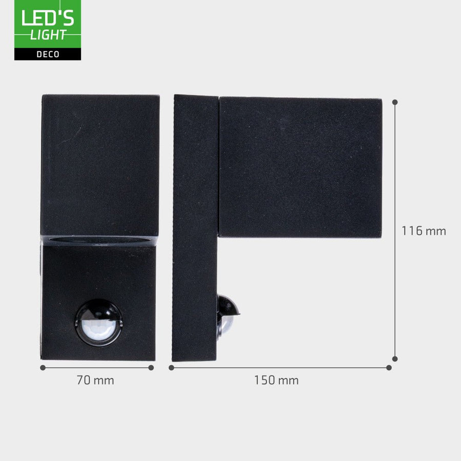 NØRD Down Sensor - Aluminium - 1xGU10 - Zwart - IP44 led.gl