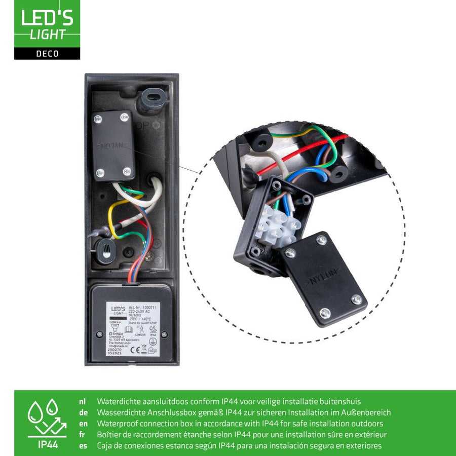NØRD Up&Down Sensor - Aluminum - Wandarmatuur - 2xGU10 - Zwart Wandlampen led.gl