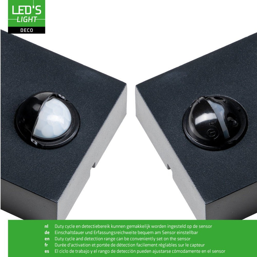 NØRD Up&Down Sensor - Aluminum - Wandarmatuur - 2xGU10 - Zwart Wandlampen led.gl
