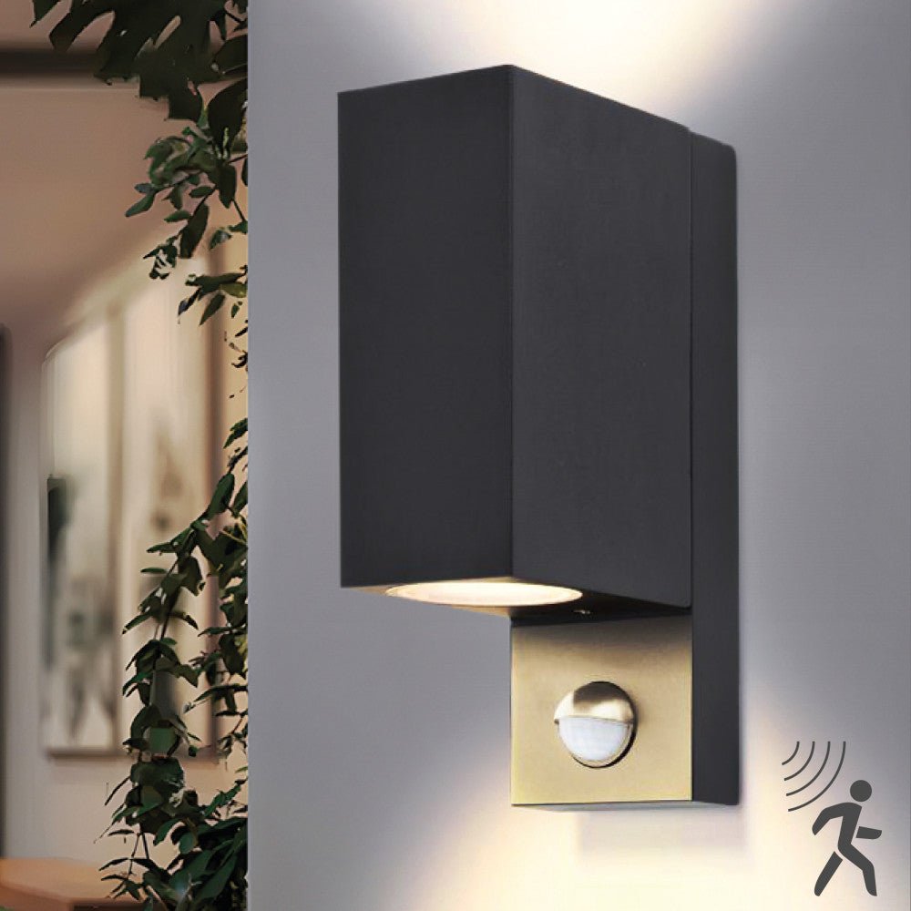 NØRD Up&Down Sensor - Aluminum - Wandarmatuur - 2xGU10 - Zwart Wandlampen led.gl