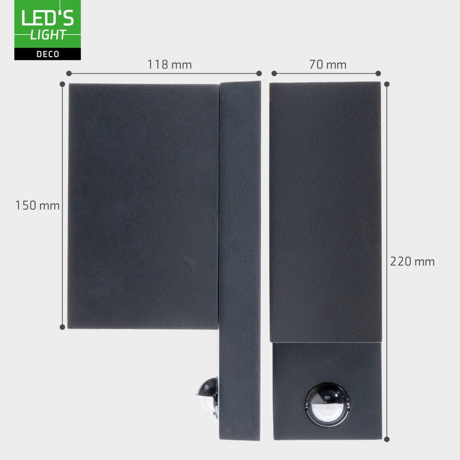 NØRD Up&Down Sensor - Aluminum - Wandarmatuur - 2xGU10 - Zwart Wandlampen led.gl