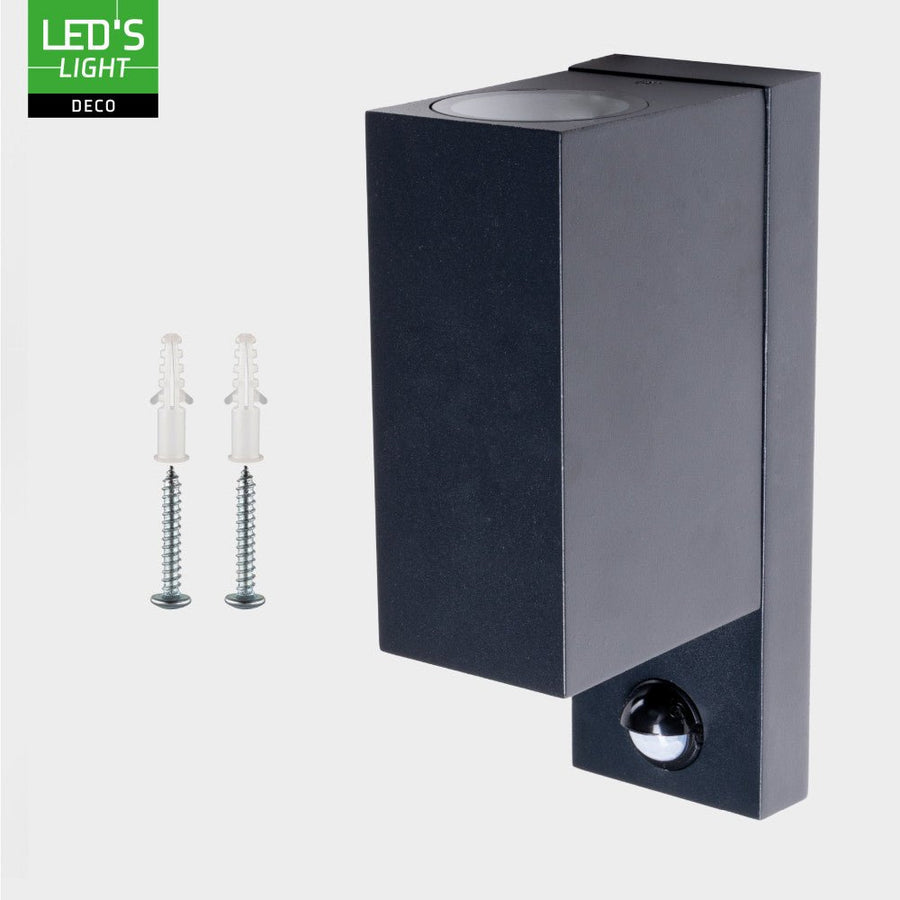 NØRD Up&Down Sensor - Aluminum - Wandarmatuur - 2xGU10 - Zwart Wandlampen led.gl