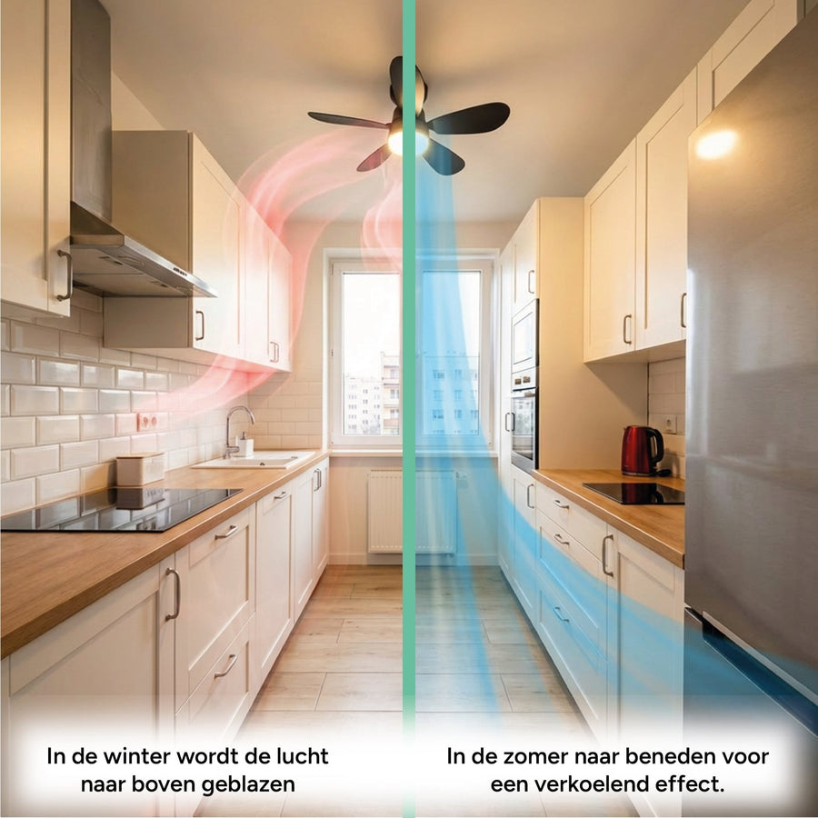Plafondlamp met ventilator - 25W 1100lm 3000K/6500K Verwijderbare bladen Gemakkelijke installatie Plafondventilatoren led.gl