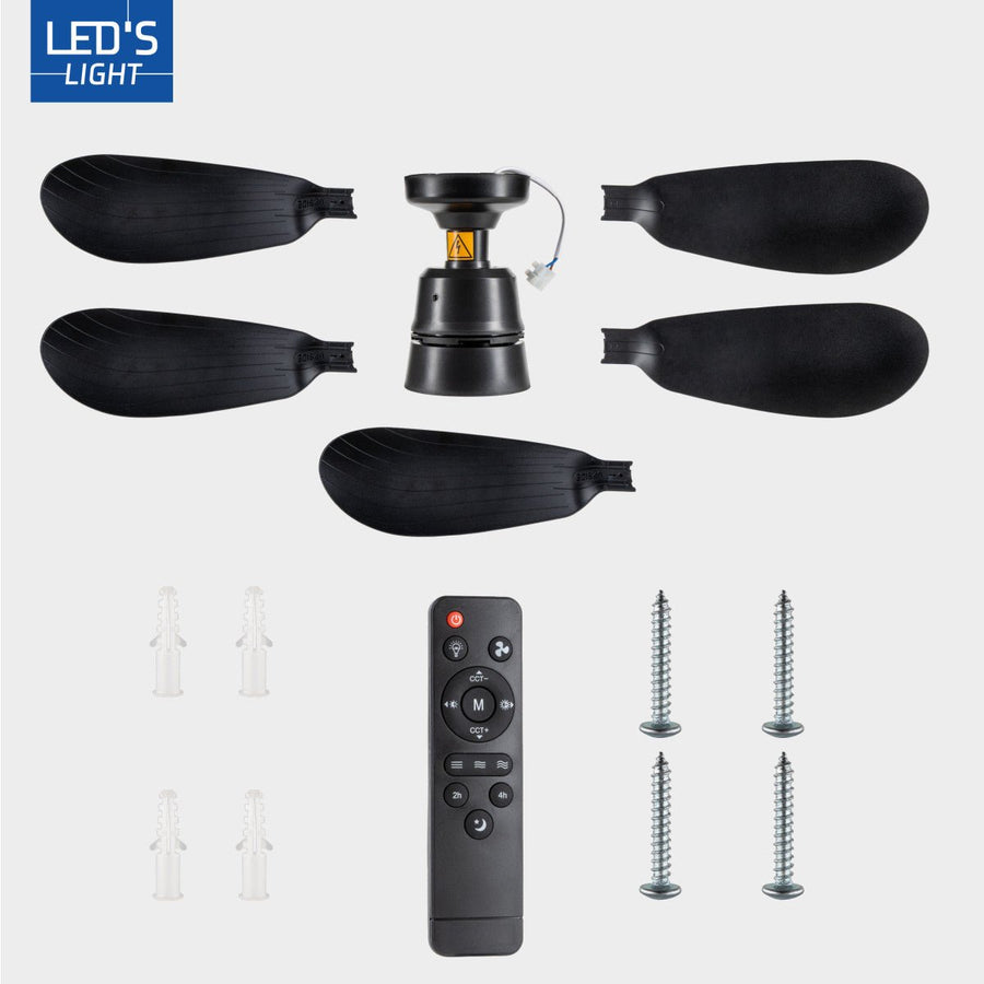 Plafondlamp met ventilator - 25W 1100lm 3000K/6500K Verwijderbare bladen Gemakkelijke installatie Plafondventilatoren led.gl
