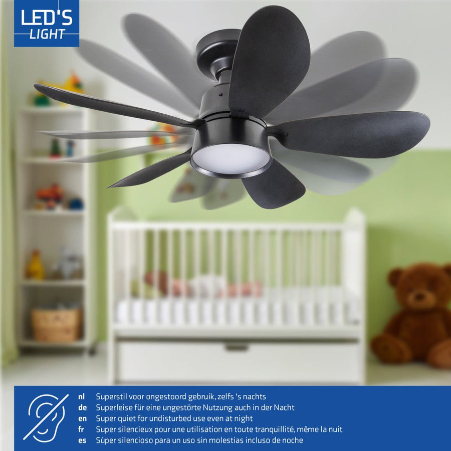 Plafondlamp met ventilator - 25W 1100lm 3000K/6500K Verwijderbare bladen Gemakkelijke installatie Plafondventilatoren led.gl