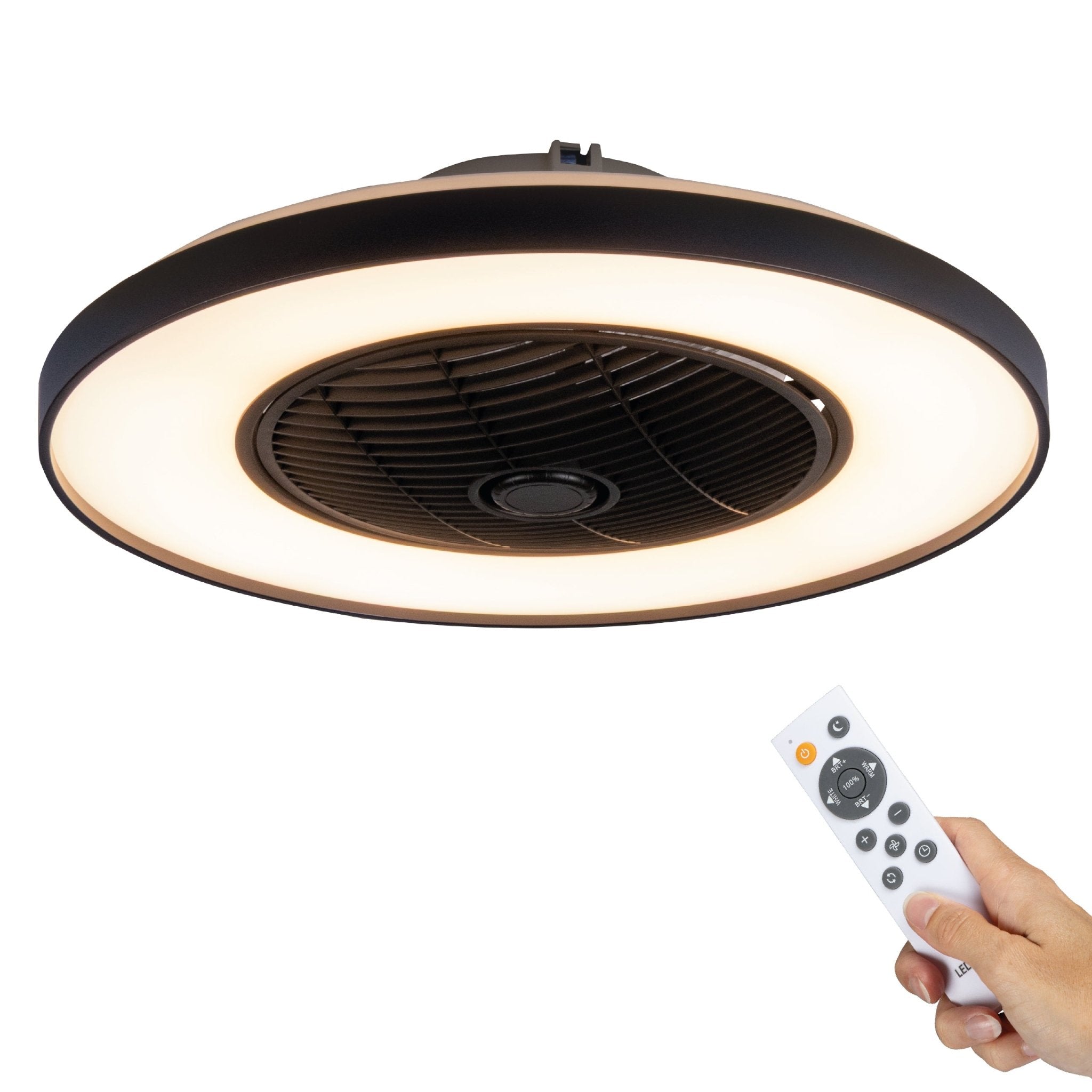 Proventa 3D Air Plafondlamp met Ventilator 60cm - Full room luchtcirculatie - Zomer & Winterstand – Licht en kleurtemperatuur instelbaar Plafondventilatoren led.gl