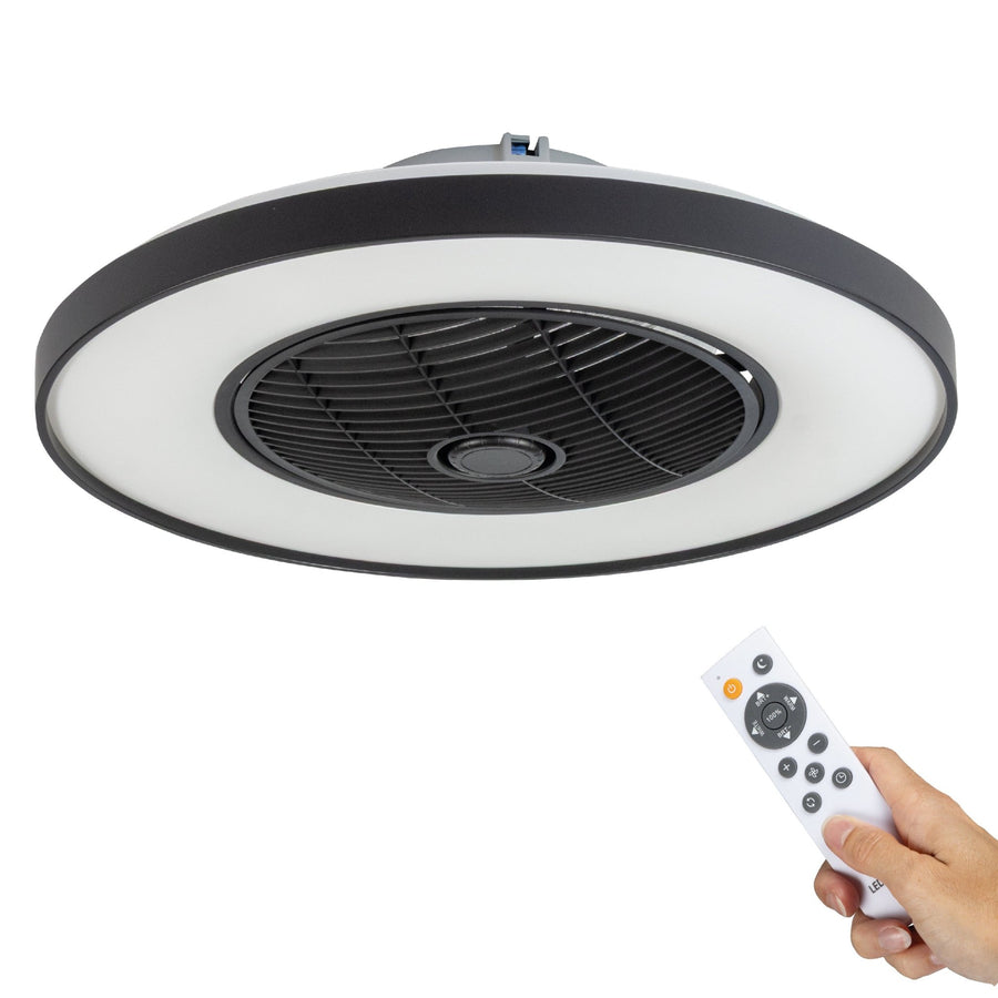 Proventa 3D Air Plafondlamp met Ventilator 60cm - Full room luchtcirculatie - Zomer & Winterstand – Licht en kleurtemperatuur instelbaar Plafondventilatoren led.gl