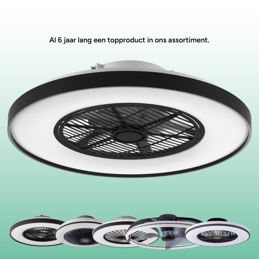 Proventa 3D Air Plafondlamp met Ventilator 60cm - Full room luchtcirculatie - Zomer & Winterstand – Licht en kleurtemperatuur instelbaar Plafondventilatoren led.gl