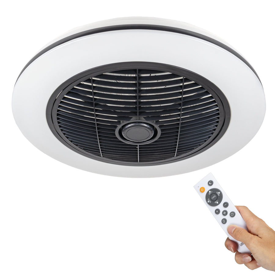 Proventa 3D Air Plafondventilator met verlichting 50 cm - Verspreidt lucht over hele kamer - Met afstandsbediening Plafondventilatoren led.gl