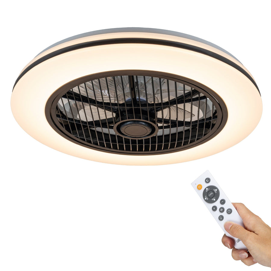 Proventa 3D Air Plafondventilator met verlichting 50 cm - Verspreidt lucht over hele kamer - Met afstandsbediening Plafondventilatoren led.gl