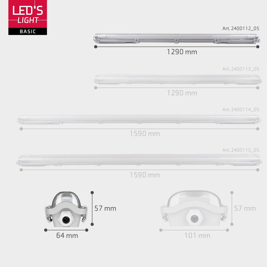 Proventa LED TL armaturen met lampen 120 cm - Koud wit licht 6500 K - Waterdicht - Voordeelverpakking - 8 stuks TL verlichting led.gl