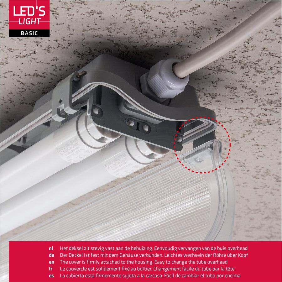 Proventa LED TL dubbel 8 armaturen met 16 buizen 150 cm - Koud wit licht 6500 K - Voordeelverapkking - 8 stuks TL verlichting led.gl