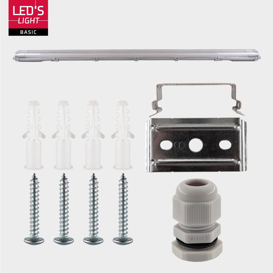 Proventa LED TL dubbel 8 armaturen met 16 buizen 150 cm - Koud wit licht 6500 K - Voordeelverapkking - 8 stuks TL verlichting led.gl