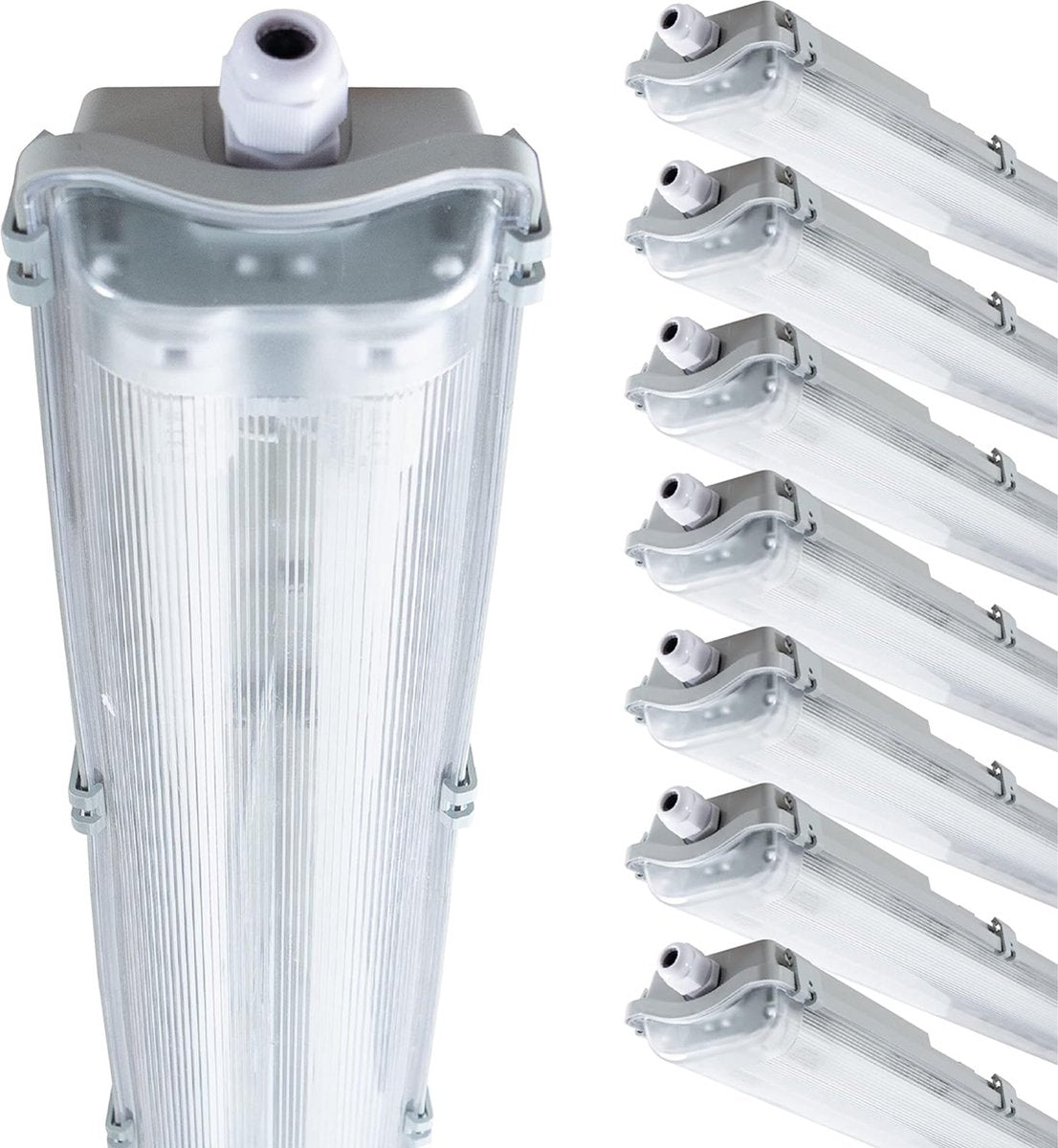 Proventa LED TL dubbel armaturen met 16 lampen 120 cm - Koud wit licht 6500 K - Voordeelverpakking - 8 stuks TL verlichting led.gl