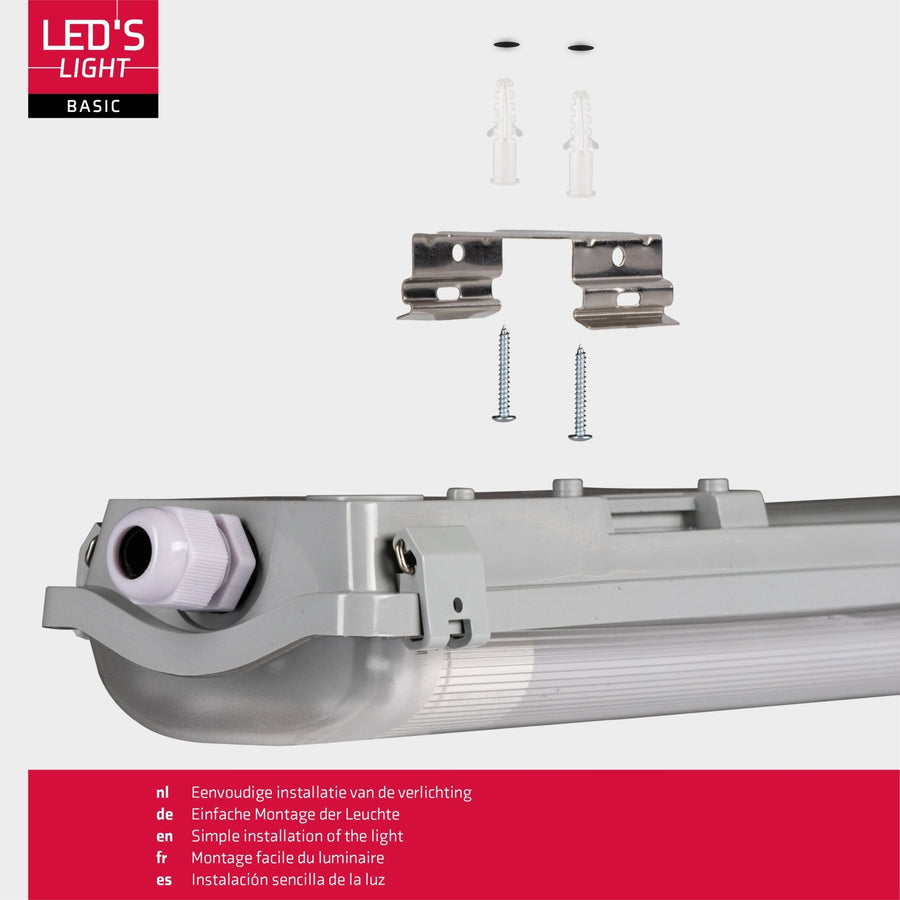 4 PACK - LED TL dubbel armaturen met 8 lampen 120 cm - Koud wit licht 6500 K - Waterdicht TL verlichting led.gl