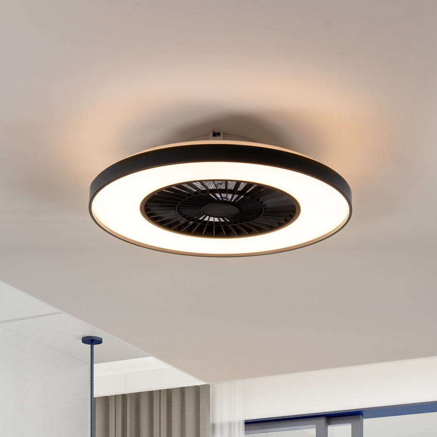 Proventa Premium Plafondventilator met lamp 60 cm - Zomer- en winterstand met afstandsbediening - Zwart Plafondventilatoren led.gl