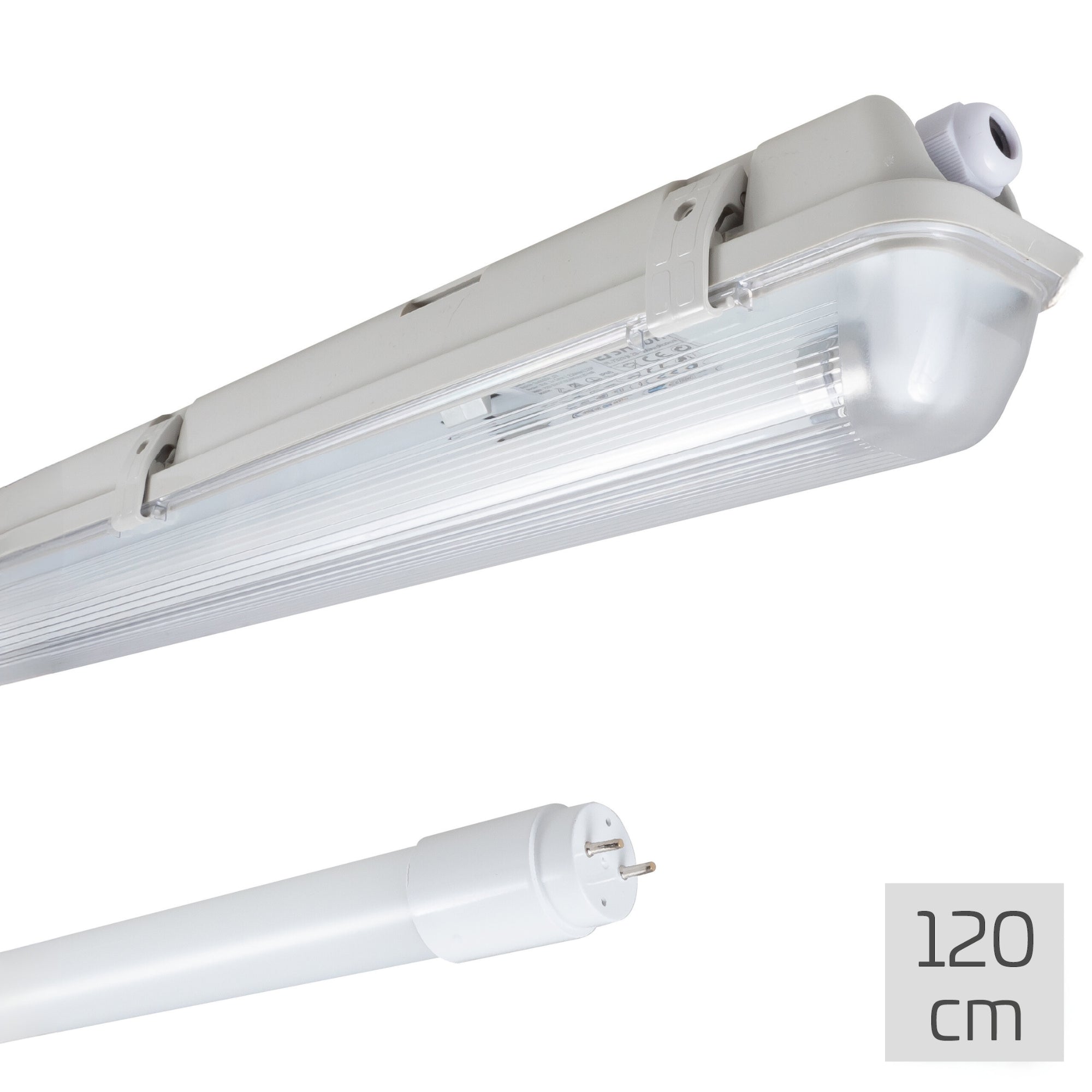 Proventa LED TL armatuur met lamp 120 cm - Koud wit licht 6500 K - Waterdicht - Complete set TL verlichting led.gl