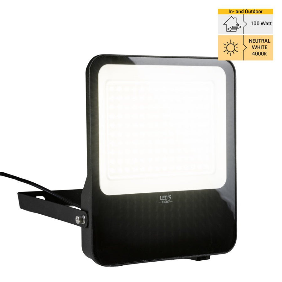 LED's Light Schijnwerper floodlight - 100W 9600lm 4000K - Zwart - IP65 Schijnwerpers led.gl
