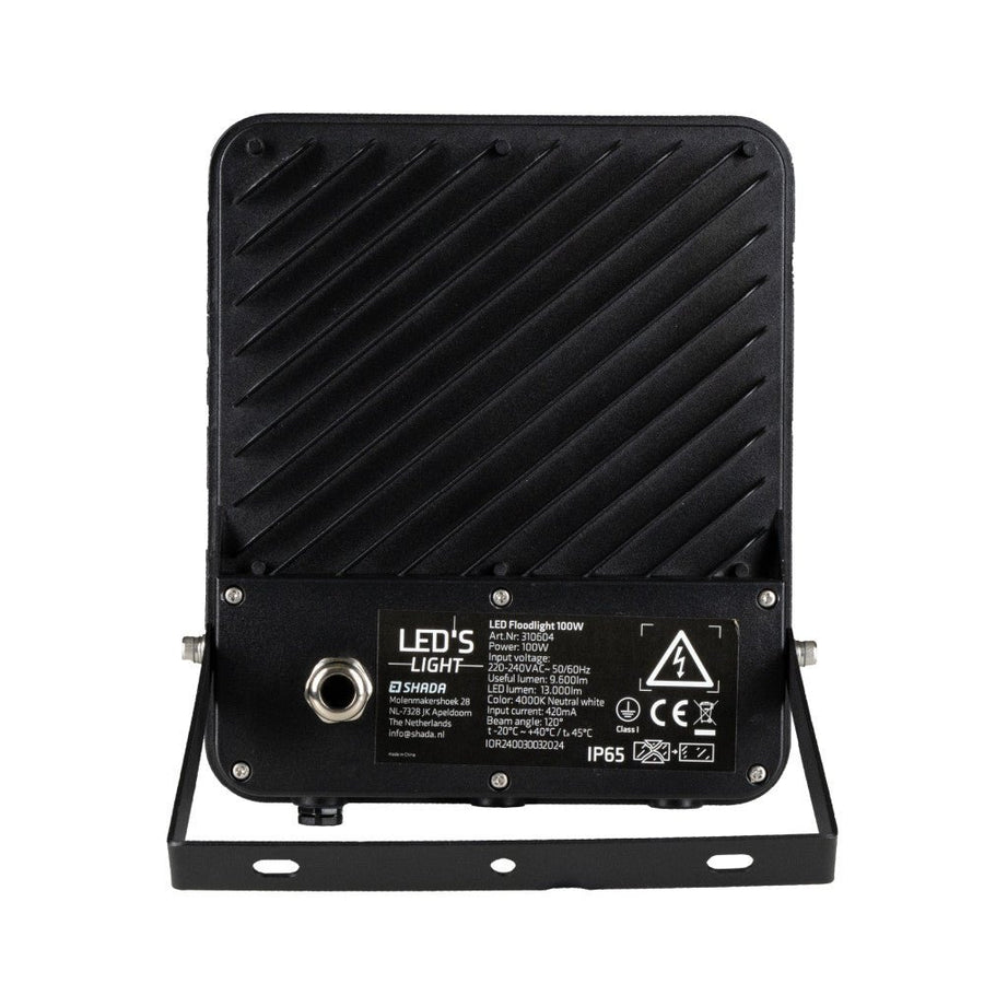 LED's Light Schijnwerper floodlight - 100W 9600lm 4000K - Zwart - IP65 Schijnwerpers led.gl