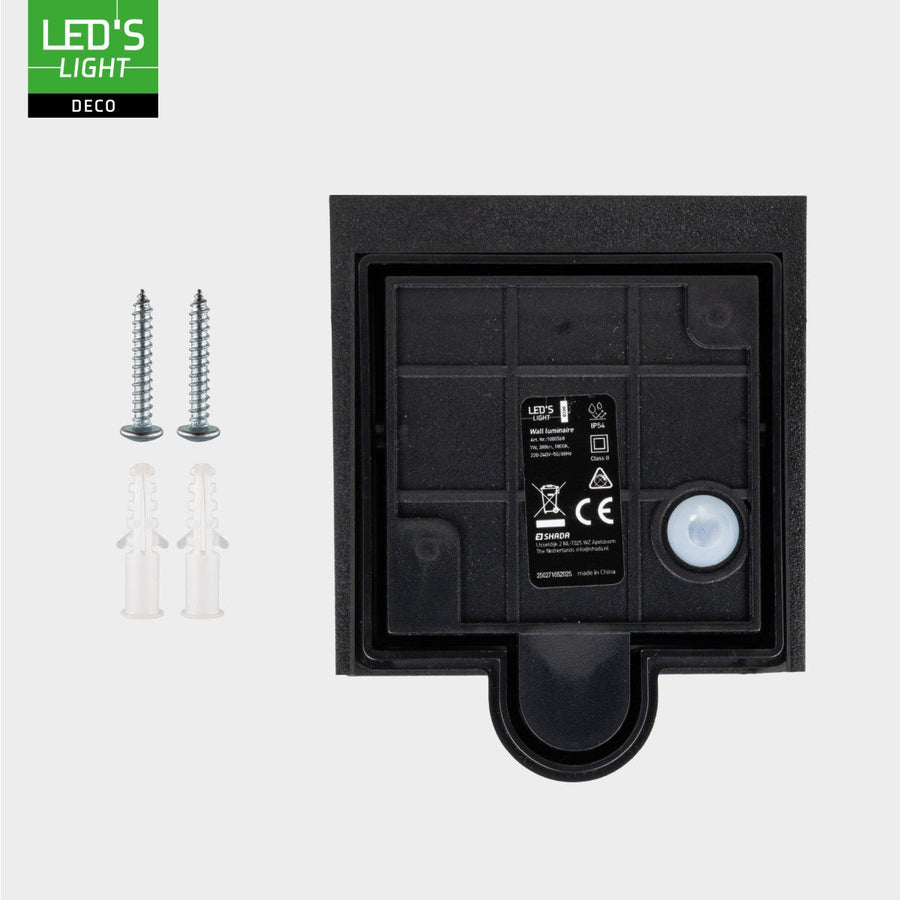 Lumo Qube Sensor Wandlamp Buitenlamp met lichtbron - 380lm 1800K - Zwart Wandlampen led.gl