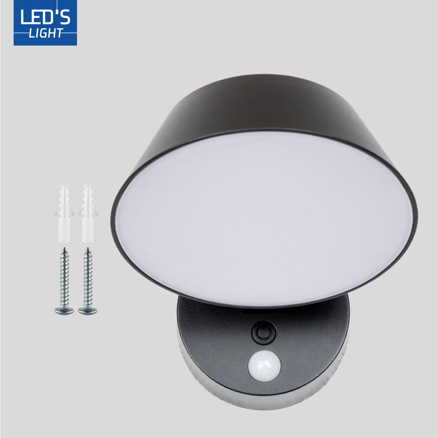 Solar Wandlamp Buitenlamp met Bewegingssensor - 350lm - 4000K - Zwart - IP54 - Sensor led.gl