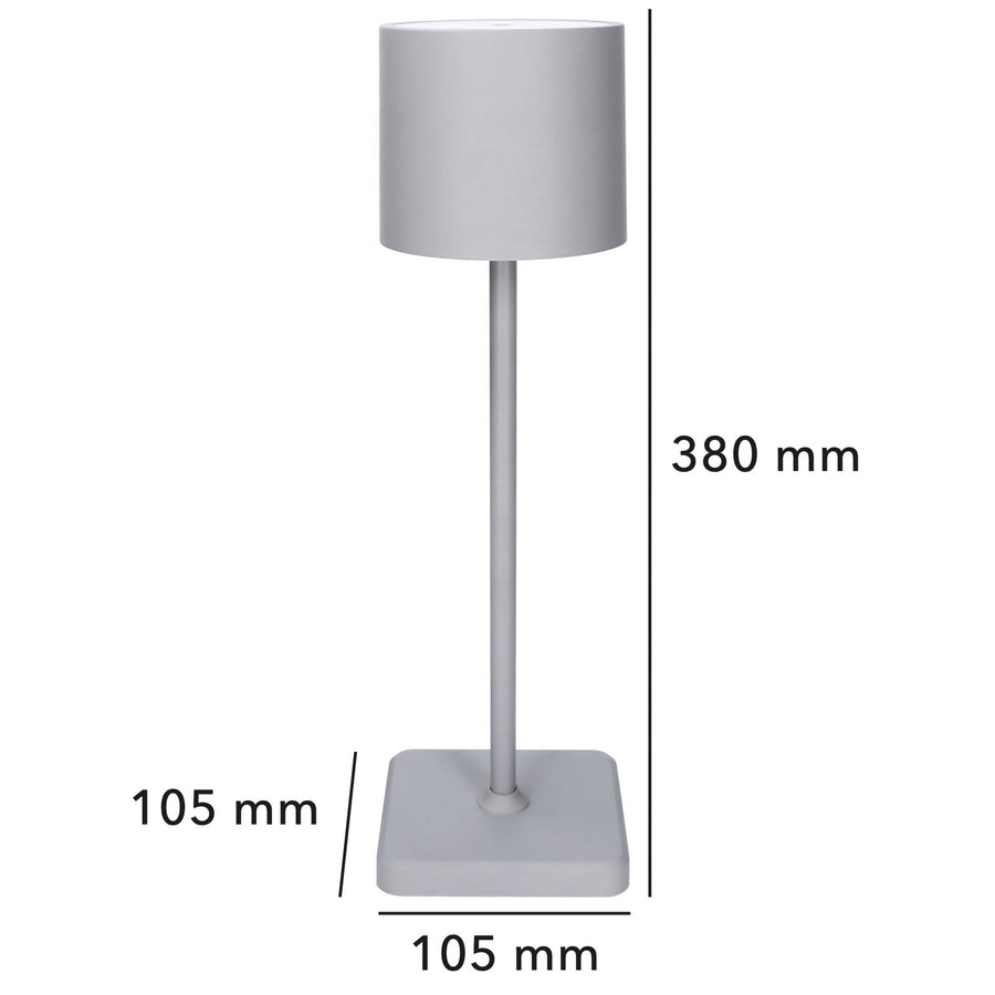 TouchDim Oplaadbare LED Tafellamp - Dimbaar via aanraking - Binnen en buiten - Grijs (kopie) Tafellampenen led.gl