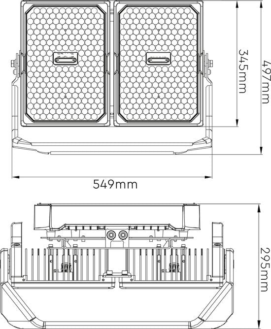 Ultra LED Schijnwerper 1000W - voor bouwterreinen, sportvelden en stadion - 155000 lumen - IP66 Bouwlampen led.gl