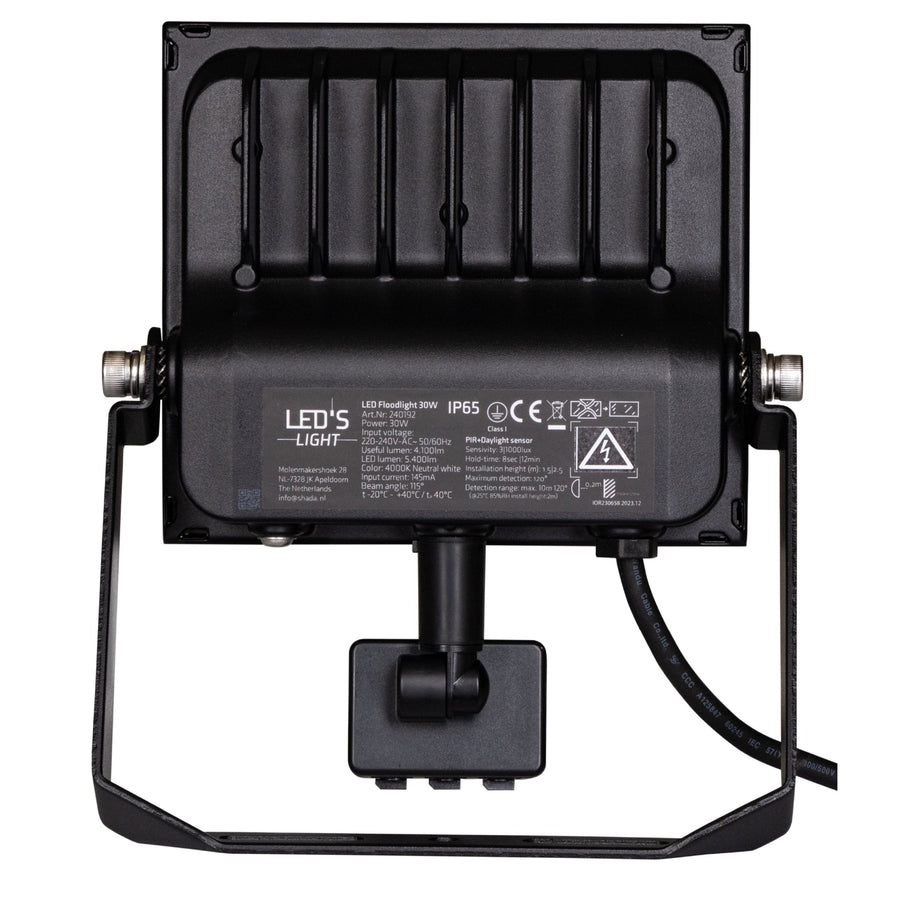 UltraFlood LED Schijnwerper 30W met Bewegingssensor en Daglichtsensor - Kantelbaar - 5400 Lumen - IP65 Schijnwerpers led.gl