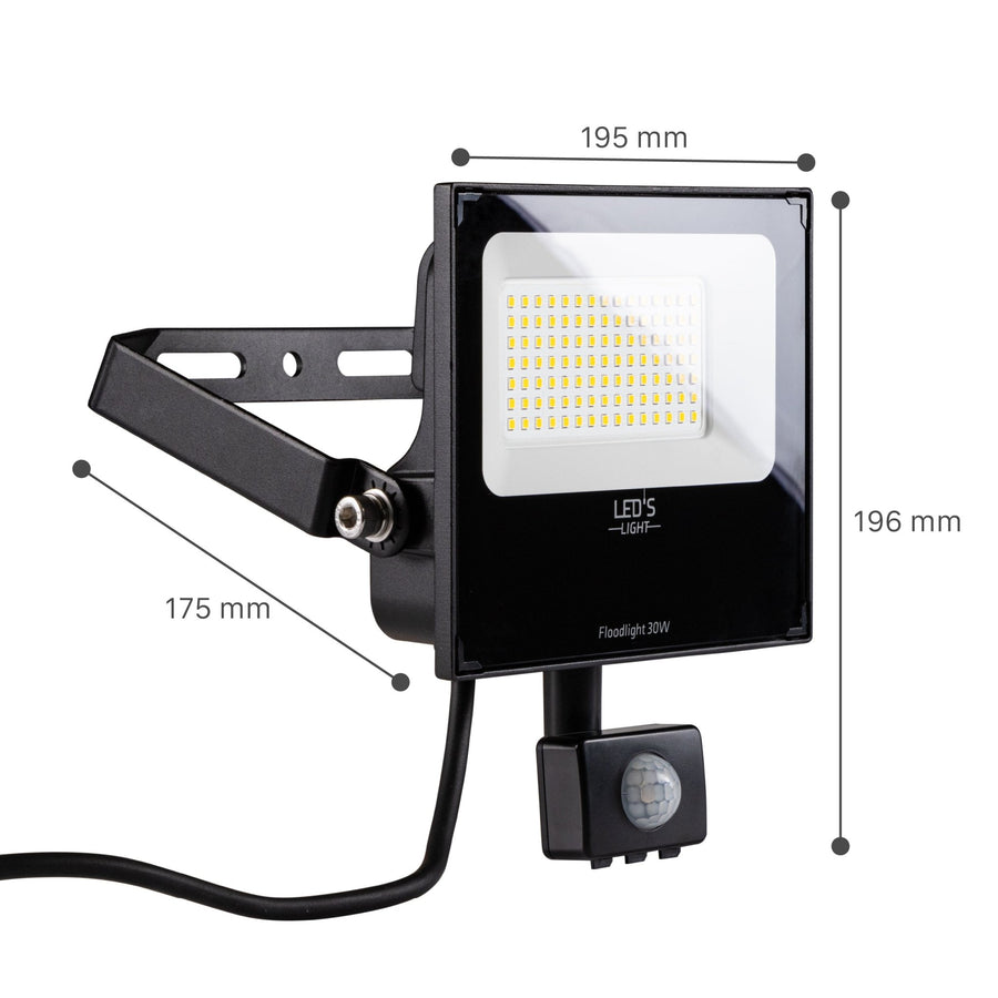 UltraFlood LED Schijnwerper 30W met Bewegingssensor en Daglichtsensor - Kantelbaar - 5400 Lumen - IP65 Schijnwerpers led.gl