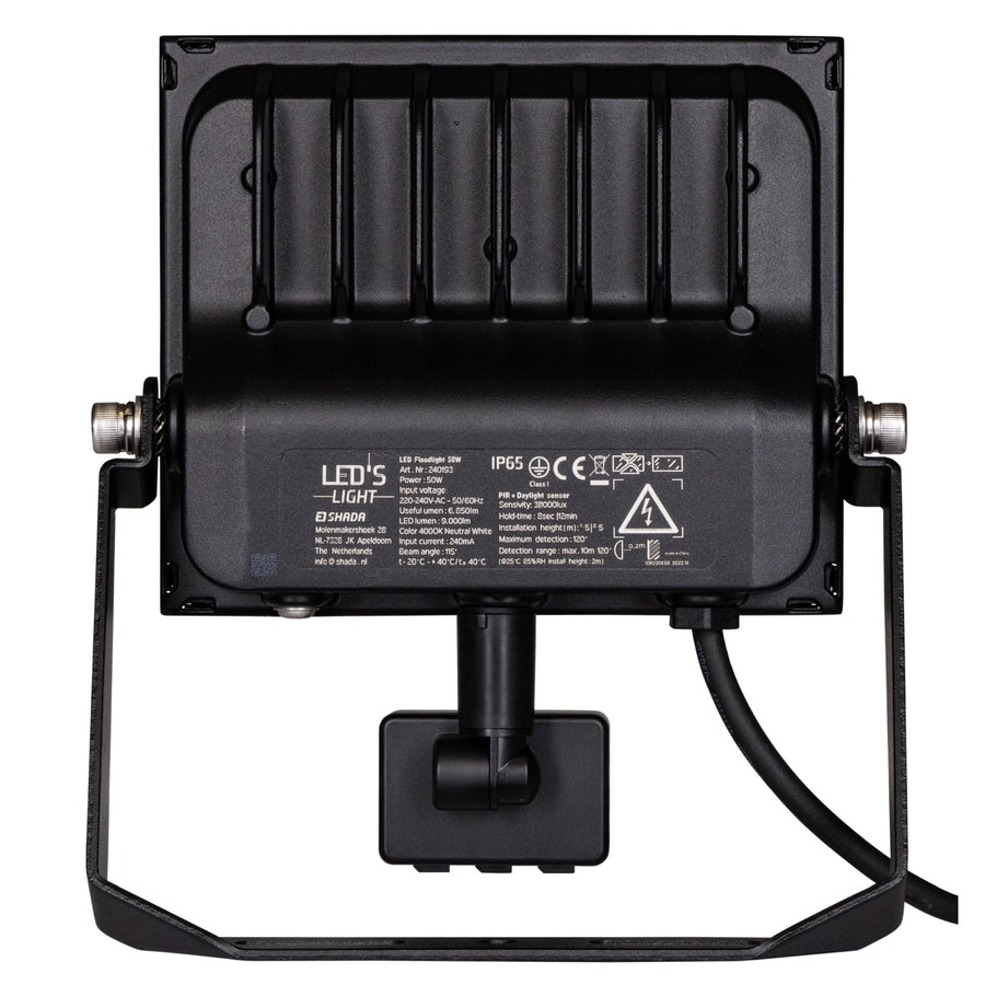 UltraFlood LED Schijnwerper 50W 4000K met Bewegingssensor en Daglichtsensor - Kantelbaar - 8000 Lumen - IP65 Schijnwerpers led.gl