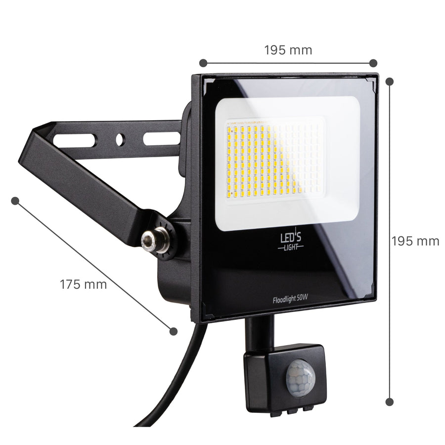 UltraFlood LED Schijnwerper 50W 4000K met Bewegingssensor en Daglichtsensor - Kantelbaar - 8000 Lumen - IP65 Schijnwerpers led.gl