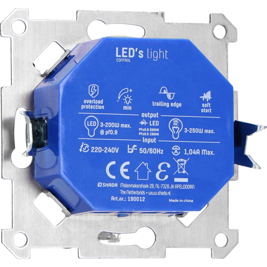 Universele LED draai dimmer tot 250 watt - Geschikt voor alle dimbare lampen - 2 draads Dimmers led.gl