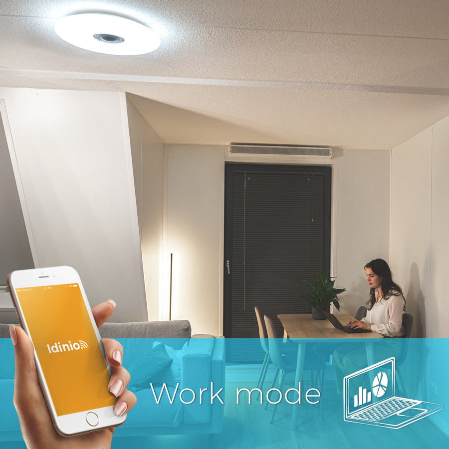 VoiceControl LED Plafondlamp 50 cm met Google Nest & Amazon Echo Dot houder - Bedienbaar met App Slimme lampen led.gl
