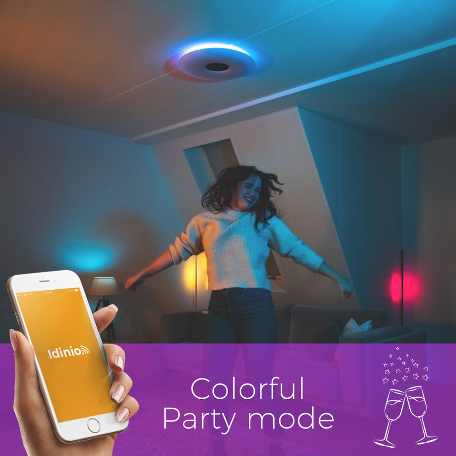 VoiceControl LED Plafondlamp 50 cm met Google Nest & Amazon Echo Dot houder - Bedienbaar met App Slimme lampen led.gl