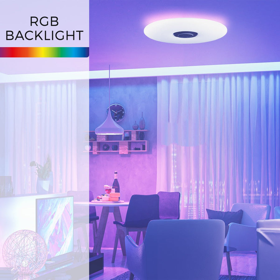 VoiceControl LED Plafondlamp 50 cm met Google Nest & Amazon Echo Dot houder - Bedienbaar met App Slimme lampen led.gl