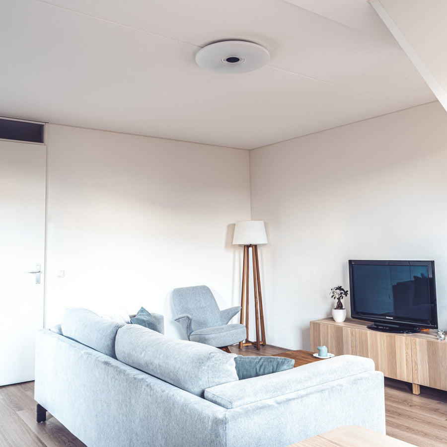 VoiceControl LED Plafondlamp 50 cm met Google Nest & Amazon Echo Dot houder - Bedienbaar met App Slimme lampen led.gl