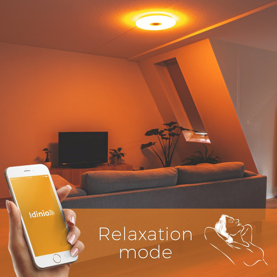 VoiceControl LED Plafondlamp 50 cm met Google Nest & Amazon Echo Dot houder - Bedienbaar met App Slimme lampen led.gl