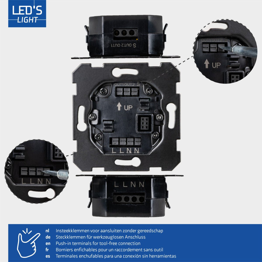 Wandschakelaar met Bewegingssensor - 55 x 55 mm inbouw - Compatibel met LED - Wit led.gl