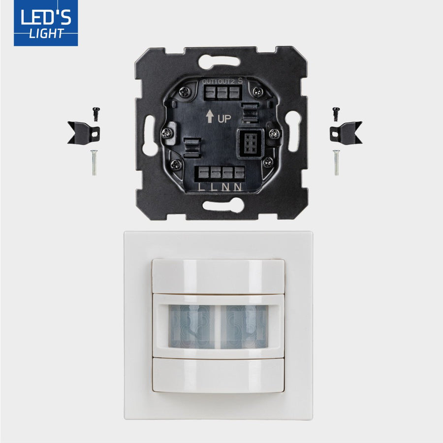 Wandschakelaar met Bewegingssensor - 55 x 55 mm inbouw - Compatibel met LED - Wit led.gl