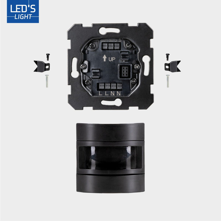 Wandschakelaar met Bewegingssensor - 55 x 55 mm inbouw - Compatibel met LED - Zwart led.gl