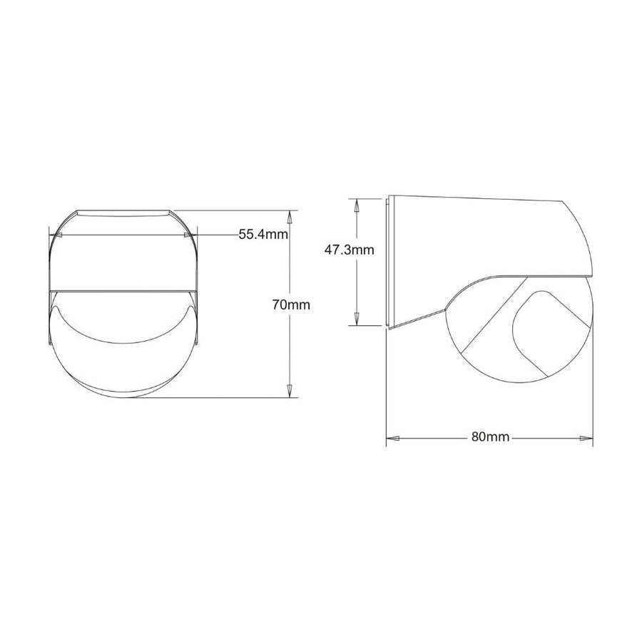 LED's Light 2-in-1 Bewegingsmelder met 12 meter bereik - Voor binnen & buiten - Wandmontage - Zwart Sensoren led.gl