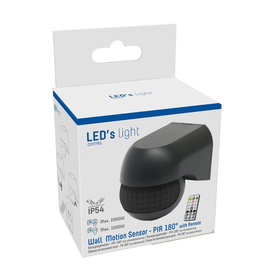 LED's Light 2-in-1 Bewegingsmelder met Afstandsbediening - Detecteert schemer en beweging - Zwart Sensoren led.gl