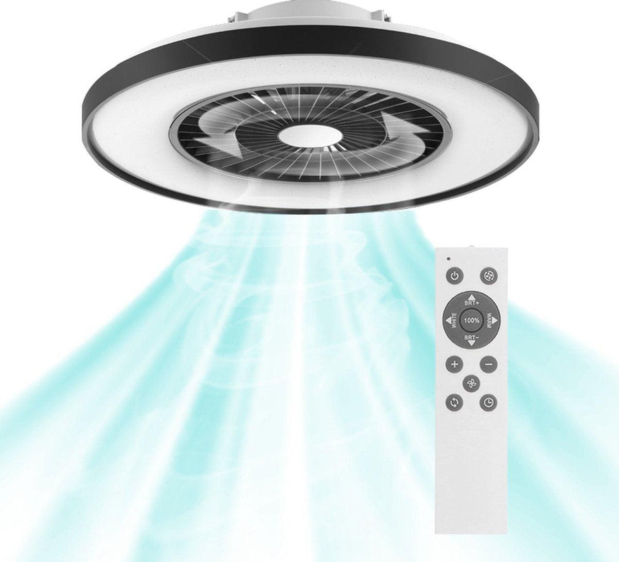 Proventa 3D Air Plafondlamp met Ventilator 60cm - Full room luchtcirculatie - Zomer & Winterstand – Licht en kleurtemperatuur instelbaar Plafondventilatoren led.gl