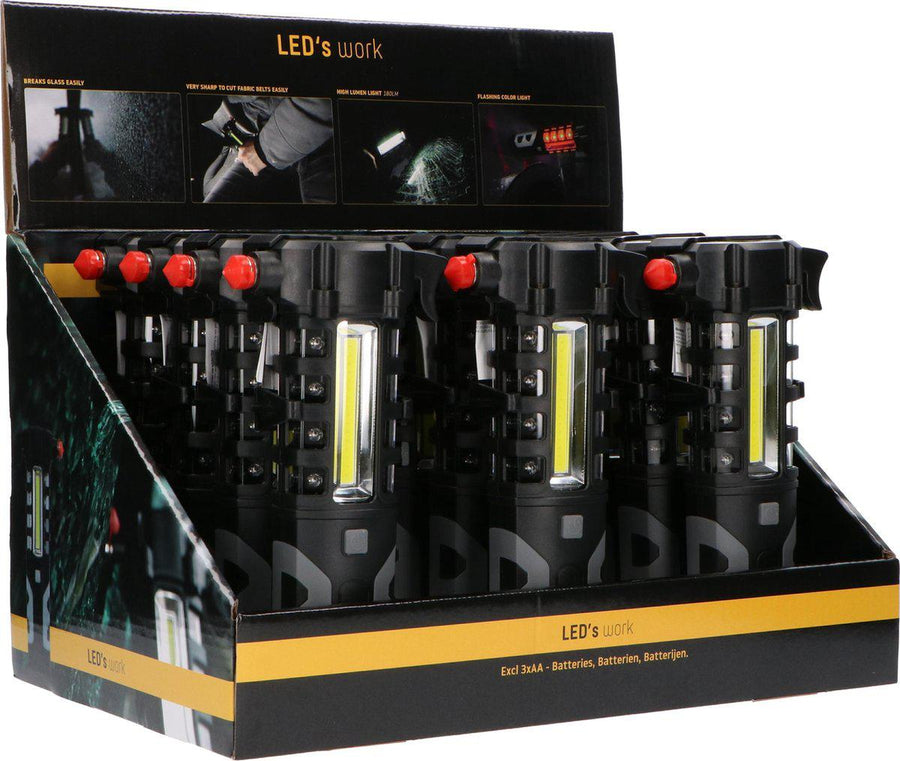 LED's Light 3-in-1 Noodverlichting - Ideaal voor in de auto - Oplaadbaar en draadloos - 2 lichtpunten - 300 Lumen Noodverlichting led.gl