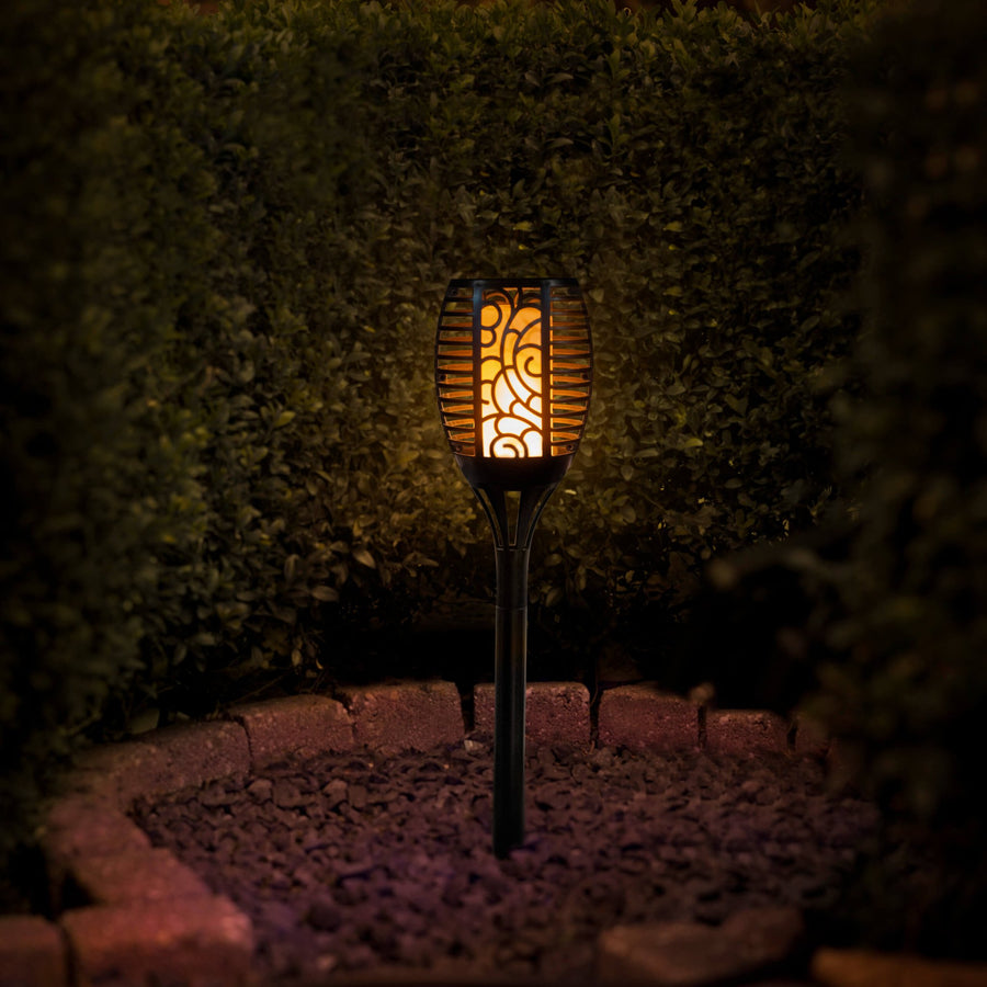 3in1 Solar Tuinlamp Fakkel met sensor - Priklamp, Wandlamp en tafellamp in 1 - 41 cm Buitenlampen led.gl