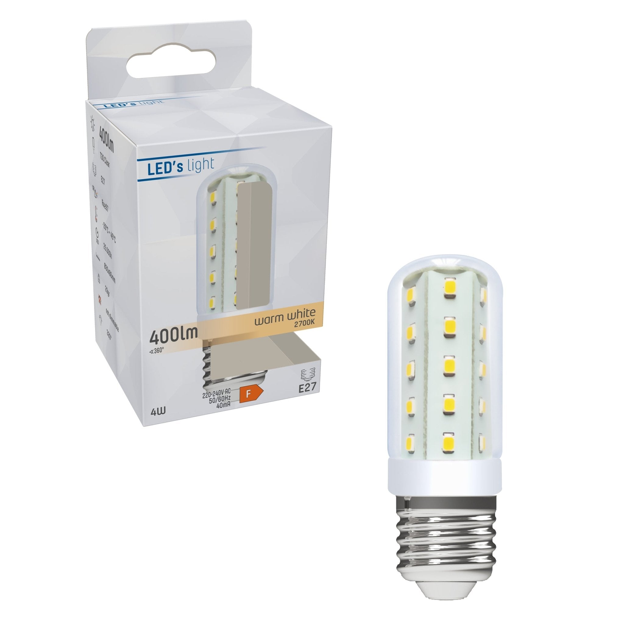 ColorPro LED Lamp E27 - T30 Buis - Kleurweergave index 97 - Warm wit - 4W (40W) Buislampen led.gl