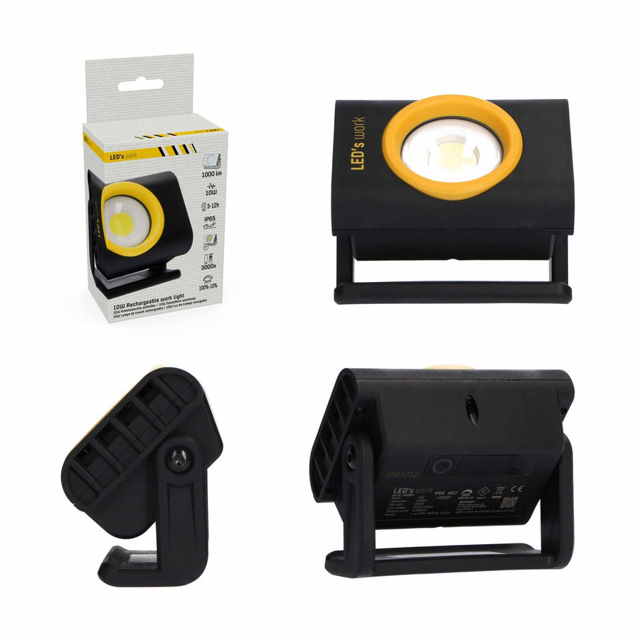 LED's Work Compacte LED Werklamp 1000 - Met oplaadbare accu – Dimbaar in 10 stappen – IP65 Werklampen led.gl
