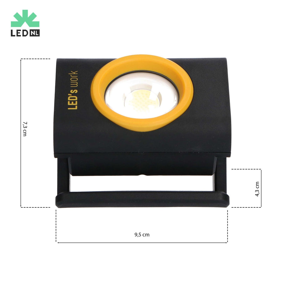 LED's Work Compacte LED Werklamp 1000 - Met oplaadbare accu – Dimbaar in 10 stappen – IP65 Werklampen led.gl