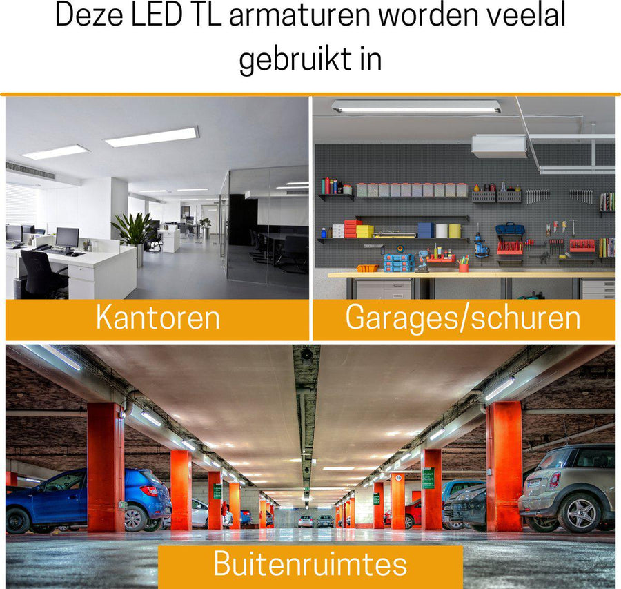 4 PACK - LED's Light Universele LED TL verlichting compleet 120 cm - voor binnen en buiten - 2500 lm TL verlichting led.gl